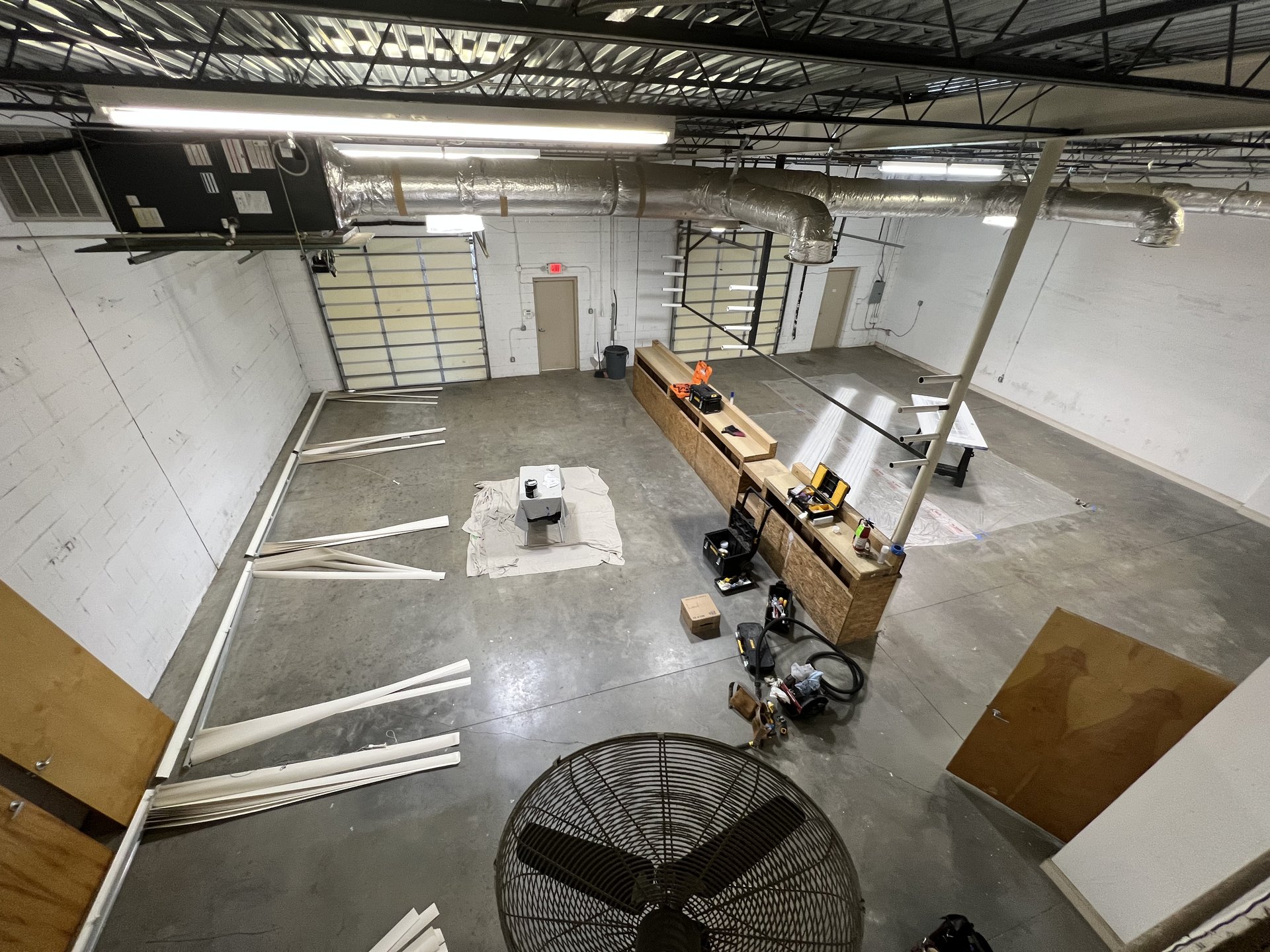 Hatley Construction production facility from above when first moved in